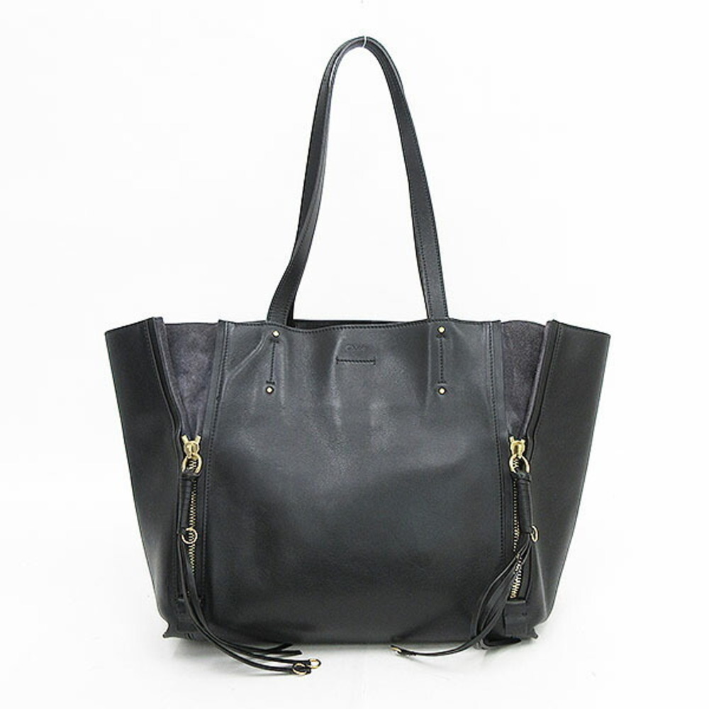 Chloe Milo Tote Bag Handbag Black Leather
